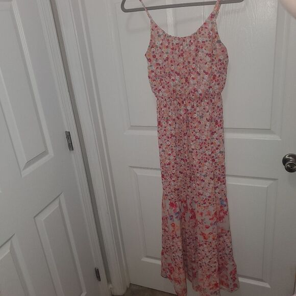 Elle Floral Mini Dress - Pink and Red - Picture 1 of 5